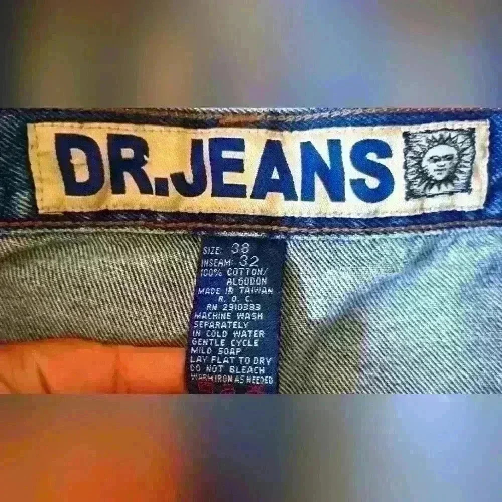 Dr. Denim Blue Jeans Unisex Wide Leg Flare Baggy Comfy Casual Pant SZ 38×32 XL - Picture 3 of 3